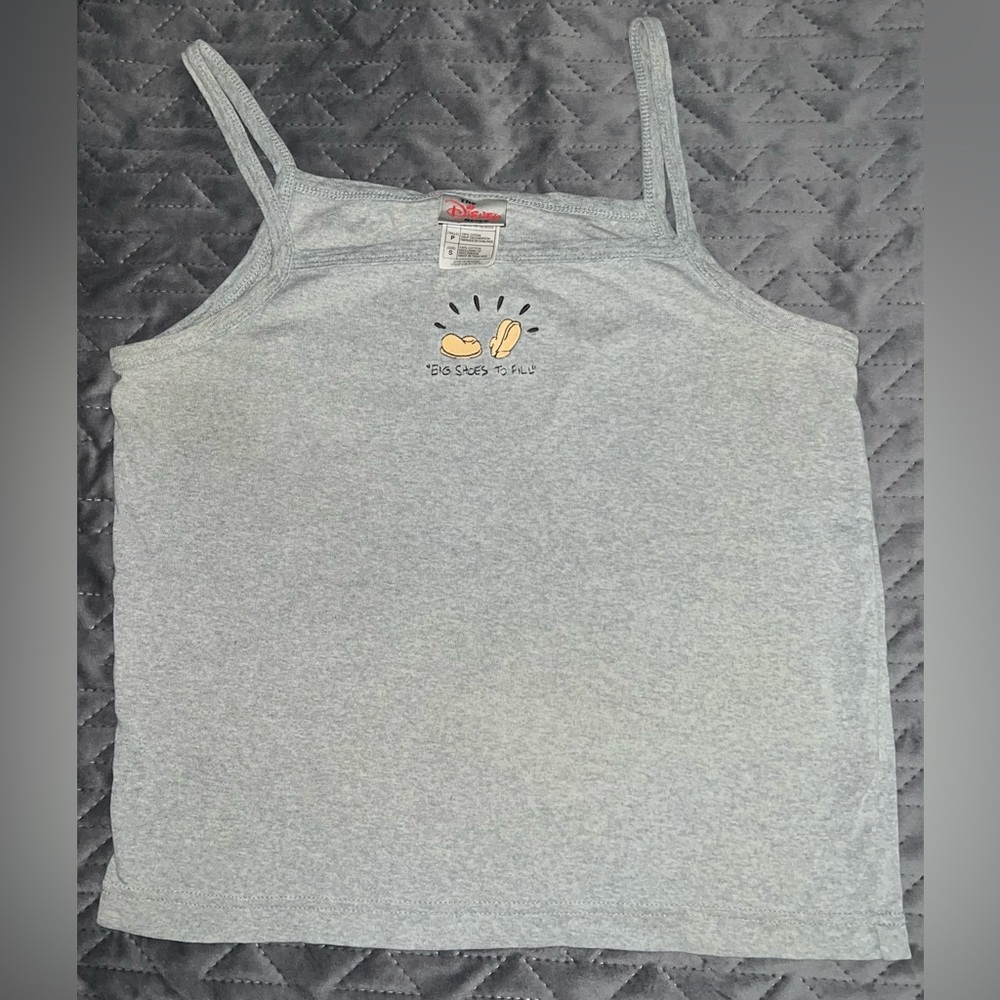 Disney 🐭 Mickey Mouse “Big Shows to Fill” ♥️ Light Gray Women's Cami Y2K 90’s